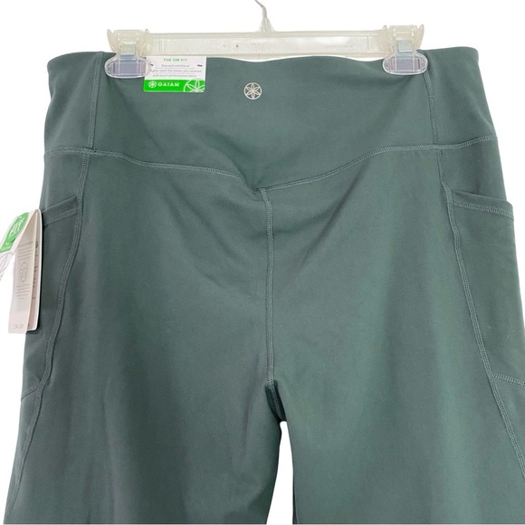 Gaiam OM High Rise Pocket Yoga Pant Womens Size XL Straight Leg Green Urban Chic - Picture 5 of 13